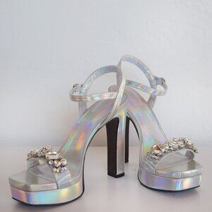 Karl Lagerfeld Paris Jewel Platform Sandal